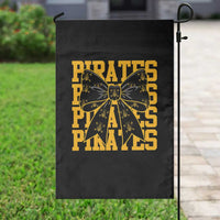 Pirates Coquette Bow Garden Flag Retro Sports Style Pirate Skull