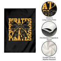Pirates Coquette Bow Garden Flag Retro Sports Style Pirate Skull
