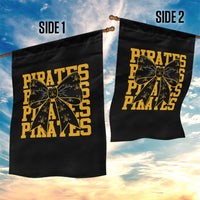 Pirates Coquette Bow Garden Flag Retro Sports Style Pirate Skull