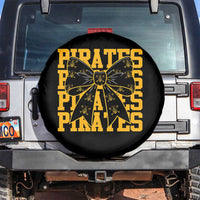 Pirates Coquette Bow Spare Tire Cover Retro Sports Style Pirate Skull