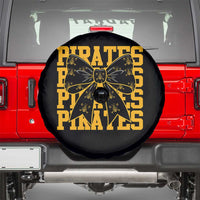 Pirates Coquette Bow Spare Tire Cover Retro Sports Style Pirate Skull
