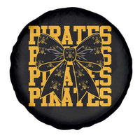 Pirates Coquette Bow Spare Tire Cover Retro Sports Style Pirate Skull