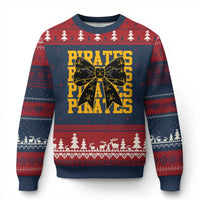 Pirates Coquette Bow Ugly Christmas Sweater Retro Sports Style Pirate Skull