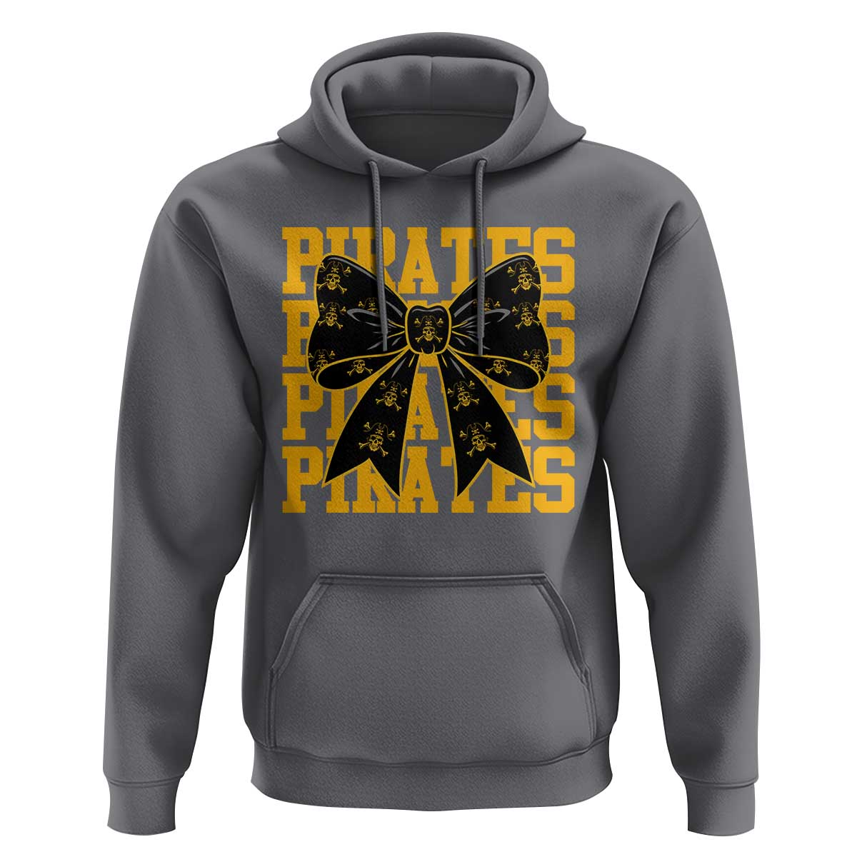 Pirates Coquette Bow Hoodie Retro Sports Style Pirate Skull