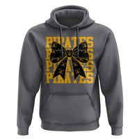 Pirates Coquette Bow Hoodie Retro Sports Style Pirate Skull