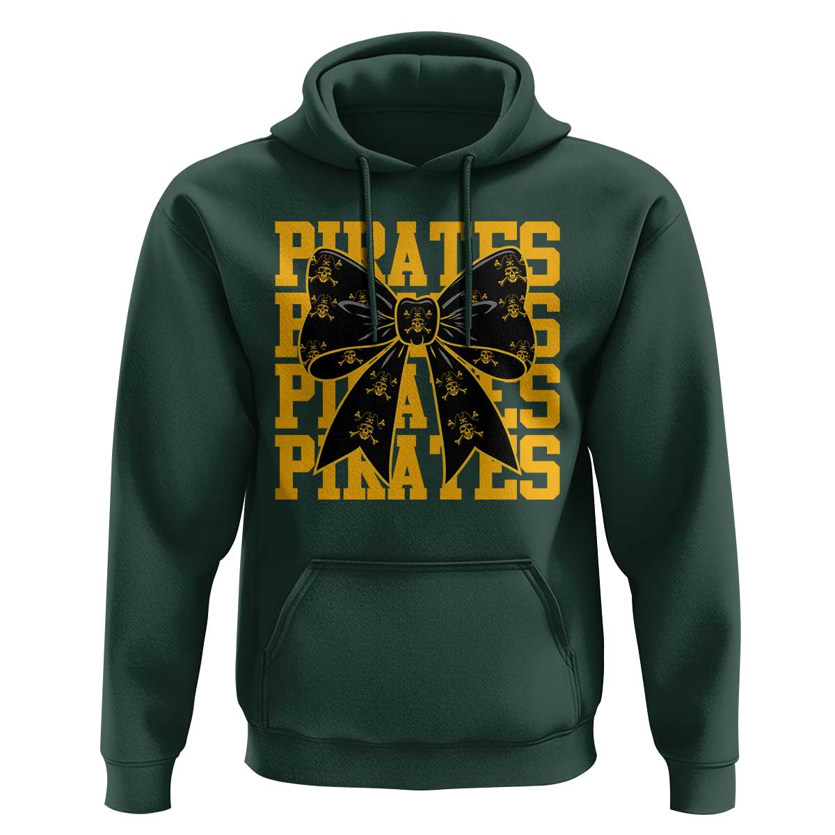 Pirates Coquette Bow Hoodie Retro Sports Style Pirate Skull