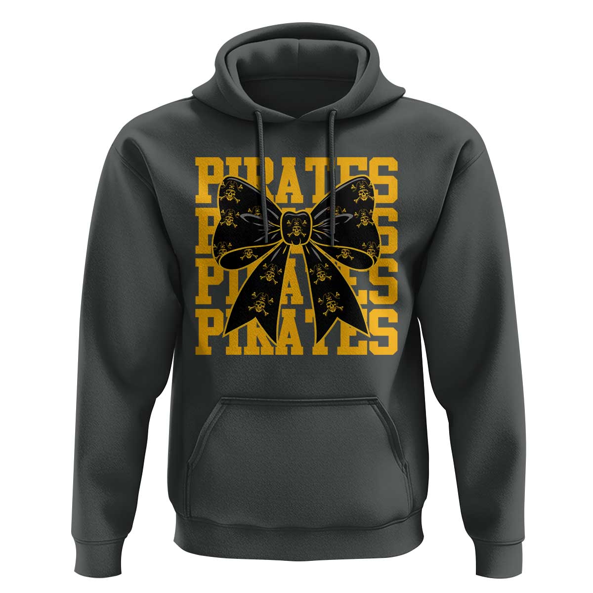 Pirates Coquette Bow Hoodie Retro Sports Style Pirate Skull