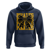 Pirates Coquette Bow Hoodie Retro Sports Style Pirate Skull