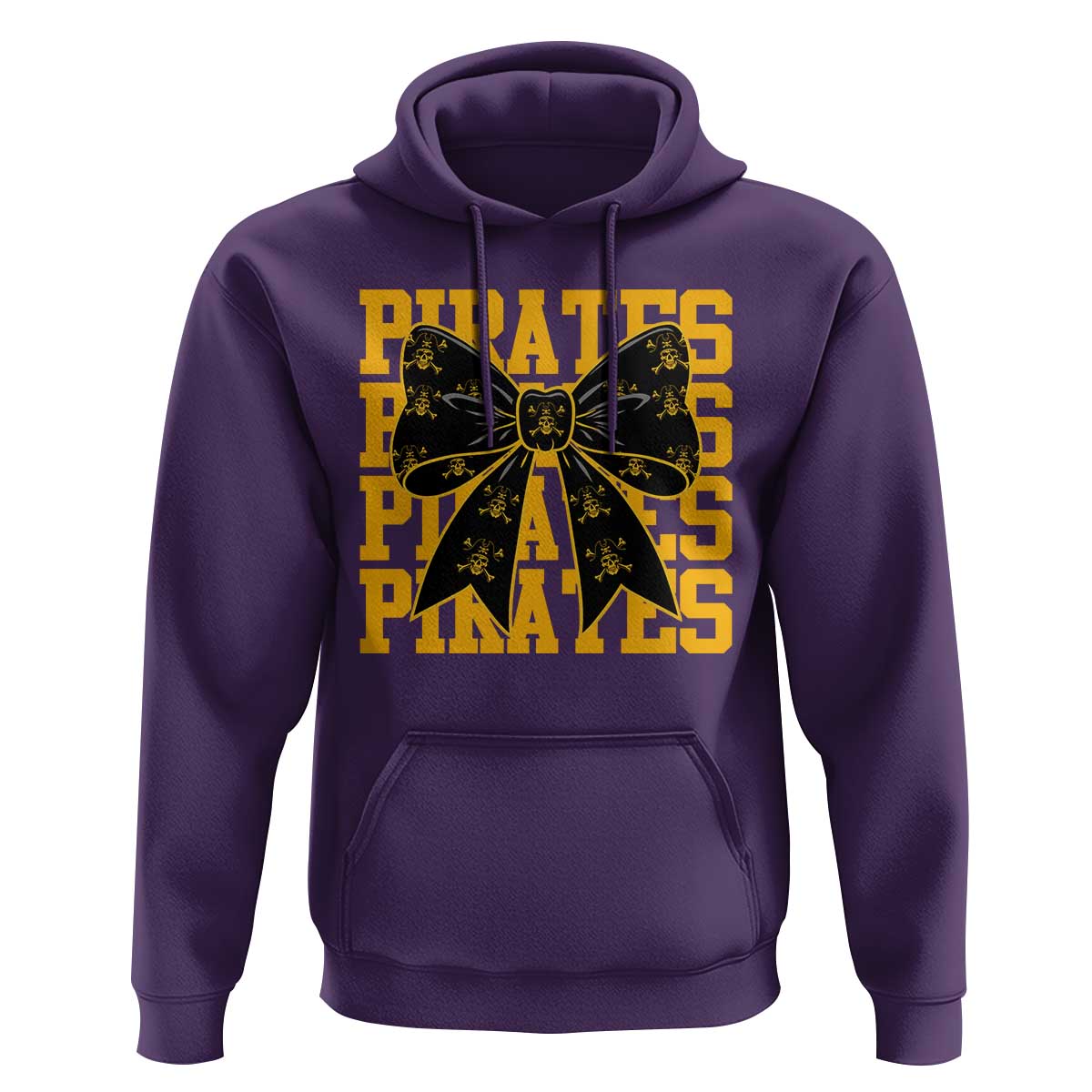 Pirates Coquette Bow Hoodie Retro Sports Style Pirate Skull