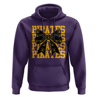 Pirates Coquette Bow Hoodie Retro Sports Style Pirate Skull
