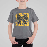 Pirates Coquette Bow T Shirt For Kid Retro Sports Style Pirate Skull