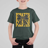 Pirates Coquette Bow T Shirt For Kid Retro Sports Style Pirate Skull