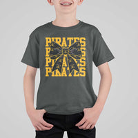 Pirates Coquette Bow T Shirt For Kid Retro Sports Style Pirate Skull