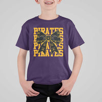 Pirates Coquette Bow T Shirt For Kid Retro Sports Style Pirate Skull