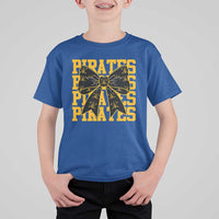 Pirates Coquette Bow T Shirt For Kid Retro Sports Style Pirate Skull