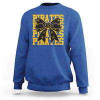 Pirates Coquette Bow Sweatshirt Retro Sports Style Pirate Skull