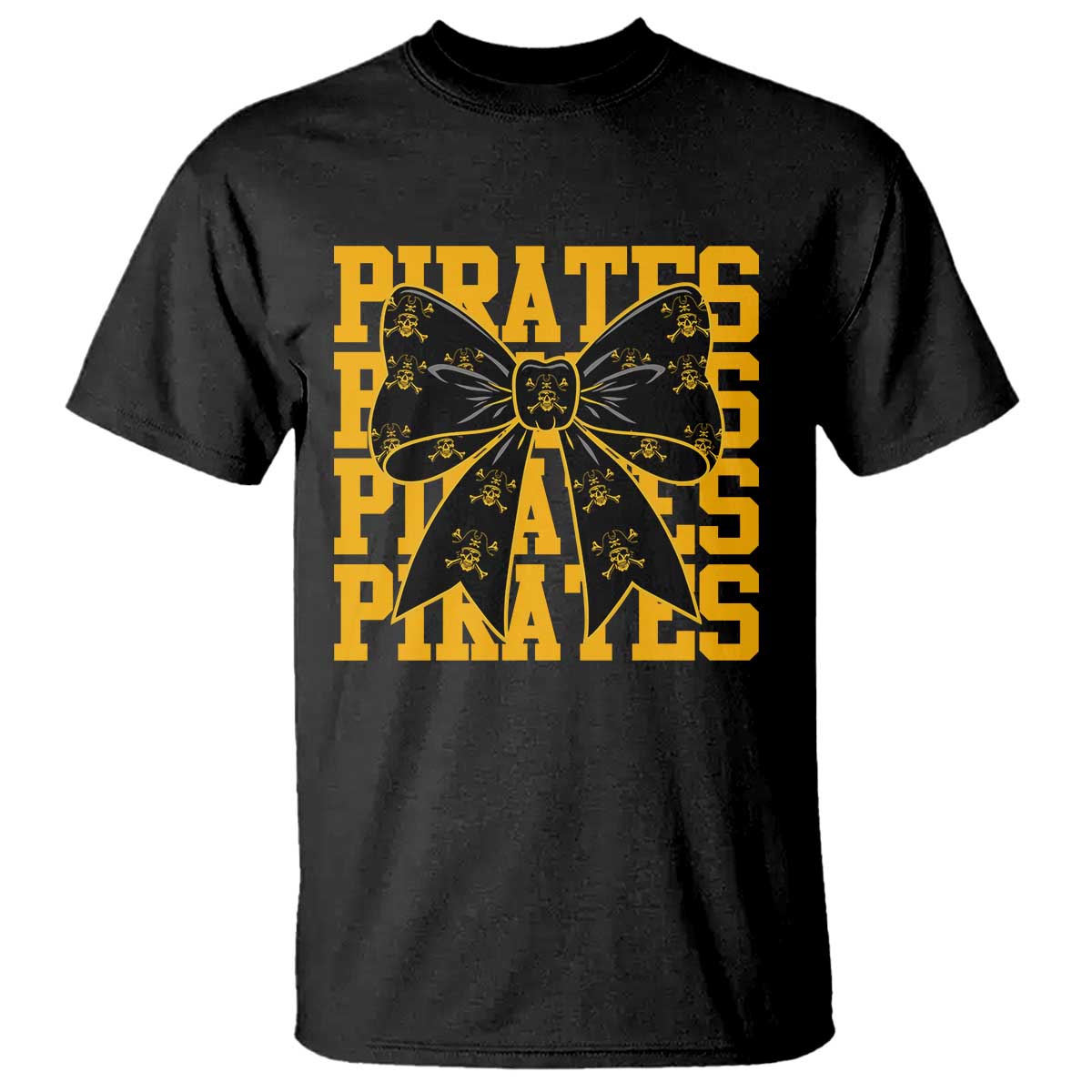 Pirates Coquette Bow T Shirt Retro Sports Style Pirate Skull