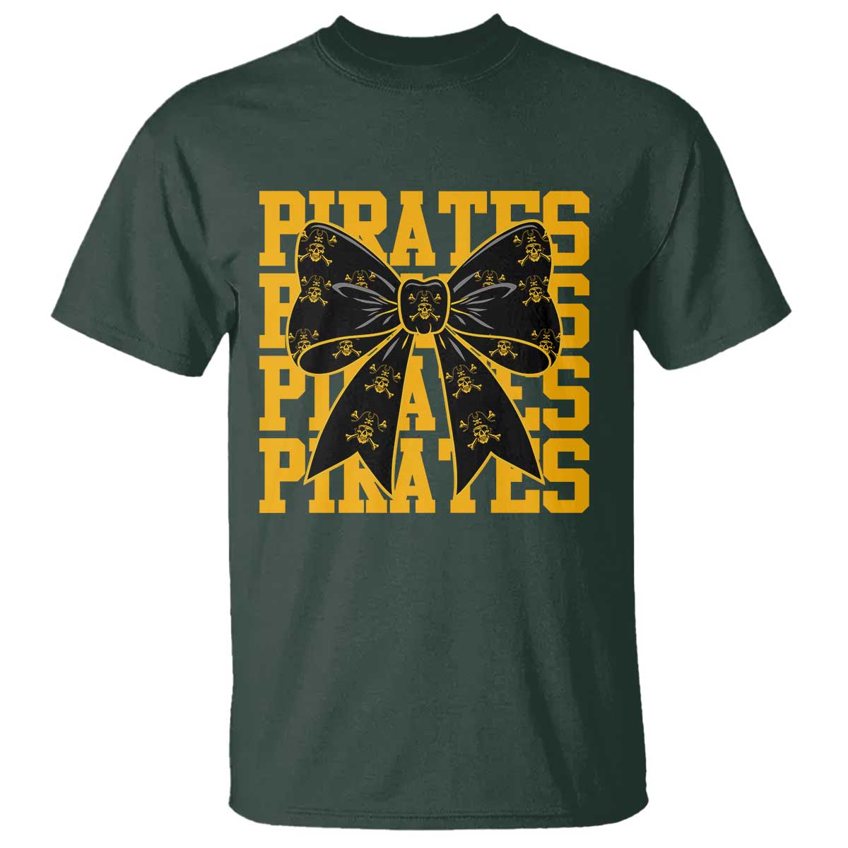 Pirates Coquette Bow T Shirt Retro Sports Style Pirate Skull