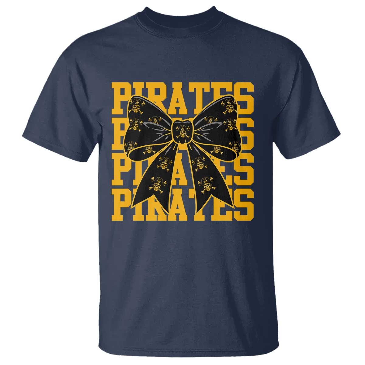 Pirates Coquette Bow T Shirt Retro Sports Style Pirate Skull