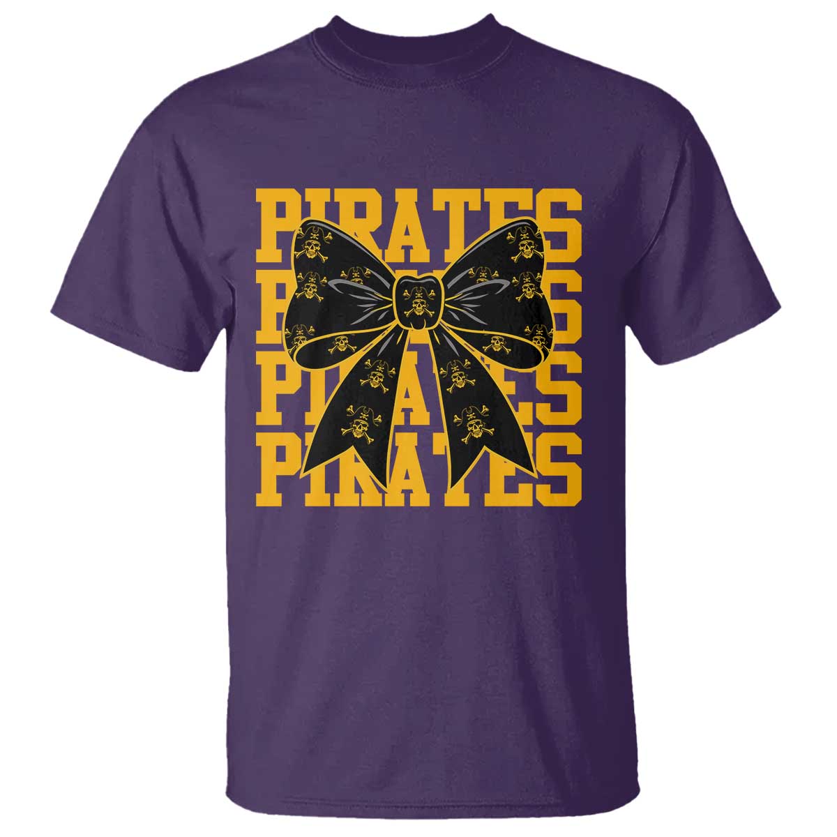 Pirates Coquette Bow T Shirt Retro Sports Style Pirate Skull