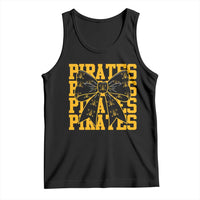 Pirates Coquette Bow Tank Top Retro Sports Style Pirate Skull