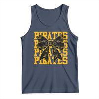Pirates Coquette Bow Tank Top Retro Sports Style Pirate Skull