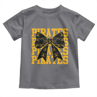 Pirates Coquette Bow Toddler T Shirt Retro Sports Style Pirate Skull