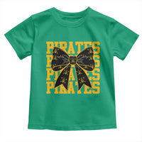 Pirates Coquette Bow Toddler T Shirt Retro Sports Style Pirate Skull