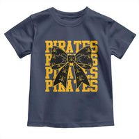 Pirates Coquette Bow Toddler T Shirt Retro Sports Style Pirate Skull