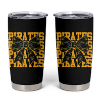 Pirates Coquette Bow Tumbler Cup Retro Sports Style Pirate Skull