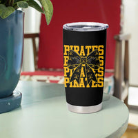 Pirates Coquette Bow Tumbler Cup Retro Sports Style Pirate Skull
