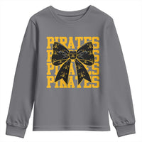 Pirates Coquette Bow Youth Sweatshirt Retro Sports Style Pirate Skull