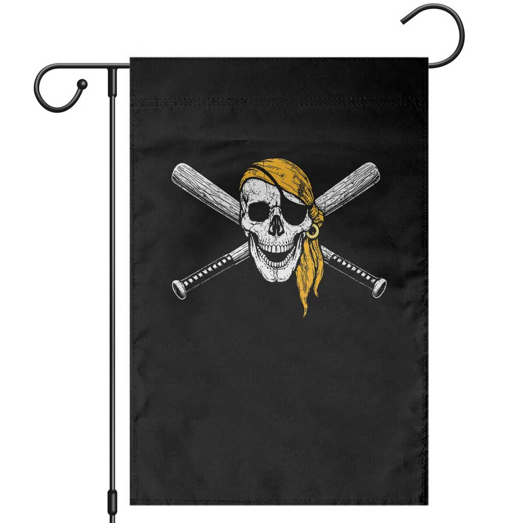 Baseball Pirate Skull Garden Flag Retro Vintage Cross Baseball Bats