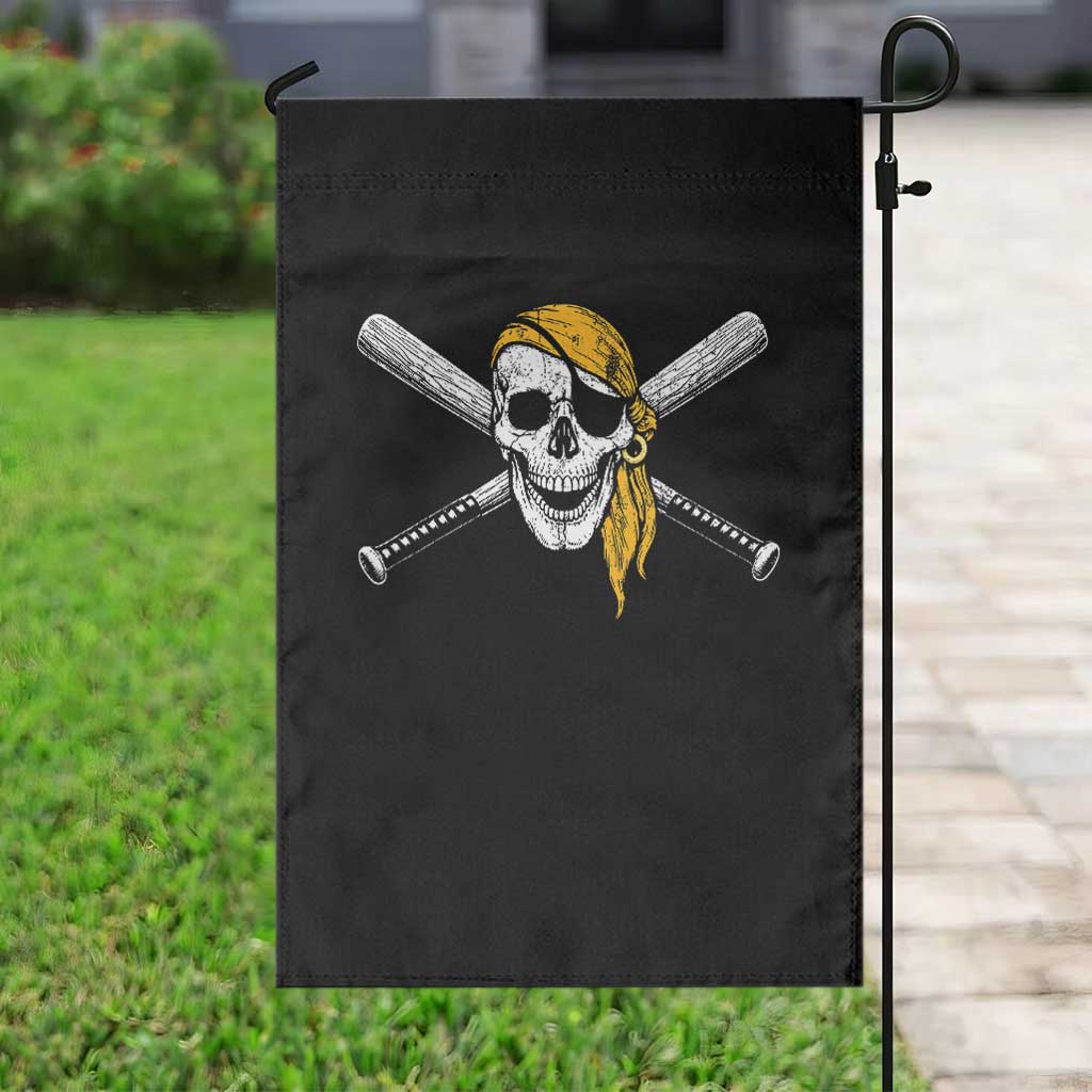 Baseball Pirate Skull Garden Flag Retro Vintage Cross Baseball Bats