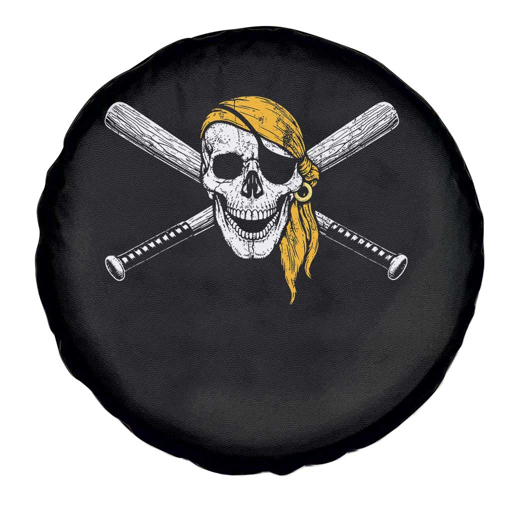 Baseball Pirate Skull Spare Tire Cover Retro Vintage Cross Baseball Bats