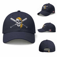 Baseball Pirate Skull Baseball Cap Retro Vintage Cross Baseball Bats