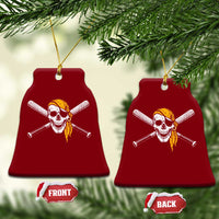 Baseball Pirate Skull Ceramic Ornament Retro Vintage Cross Baseball Bats