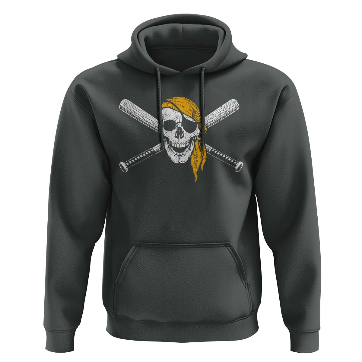 Baseball Pirate Skull Hoodie Retro Vintage Cross Baseball Bats