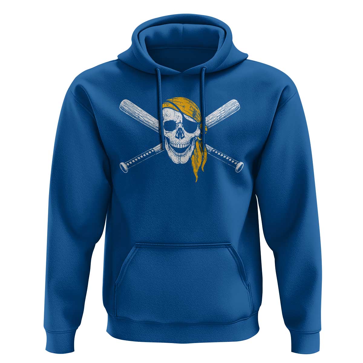 Baseball Pirate Skull Hoodie Retro Vintage Cross Baseball Bats