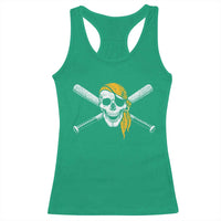 Baseball Pirate Skull Racerback Tank Top Retro Vintage Cross Baseball Bats