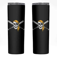 Baseball Pirate Skull Skinny Tumbler Retro Vintage Cross Baseball Bats