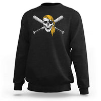 Baseball Pirate Skull Sweatshirt Retro Vintage Cross Baseball Bats