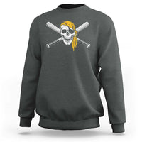 Baseball Pirate Skull Sweatshirt Retro Vintage Cross Baseball Bats