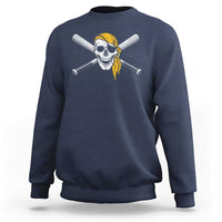 Baseball Pirate Skull Sweatshirt Retro Vintage Cross Baseball Bats