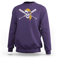 Baseball Pirate Skull Sweatshirt Retro Vintage Cross Baseball Bats