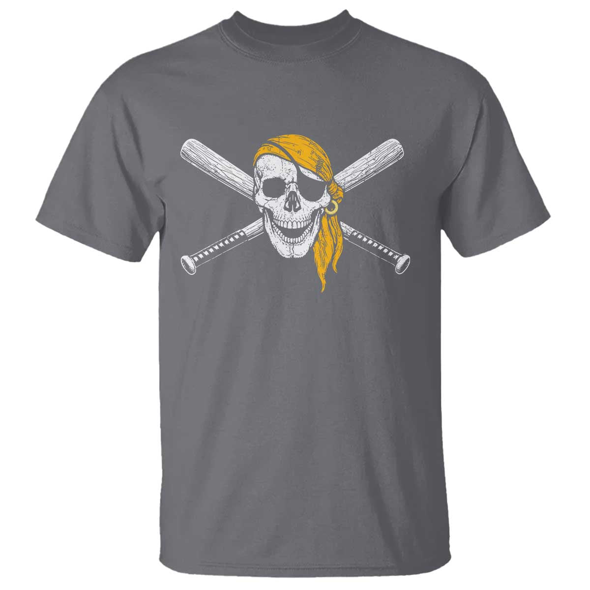 Baseball Pirate Skull T Shirt Retro Vintage Cross Baseball Bats