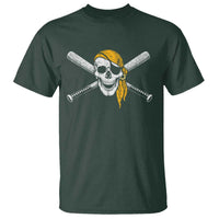 Baseball Pirate Skull T Shirt Retro Vintage Cross Baseball Bats