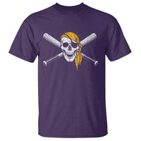 Baseball Pirate Skull T Shirt Retro Vintage Cross Baseball Bats