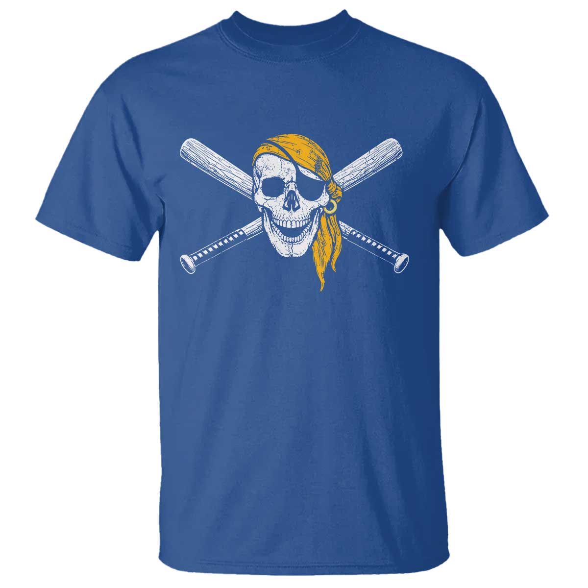 Baseball Pirate Skull T Shirt Retro Vintage Cross Baseball Bats
