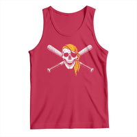 Baseball Pirate Skull Tank Top Retro Vintage Cross Baseball Bats